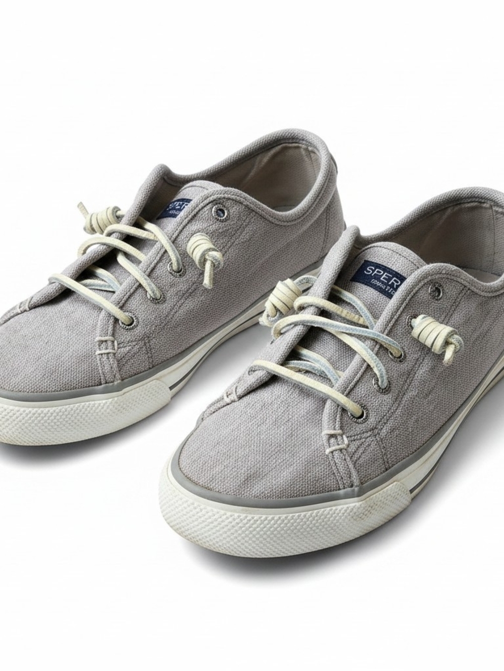 Sperry Crest Vibe Gray Canvas Slip On Sneaker Shoes Women's Size 7.5 M Casual